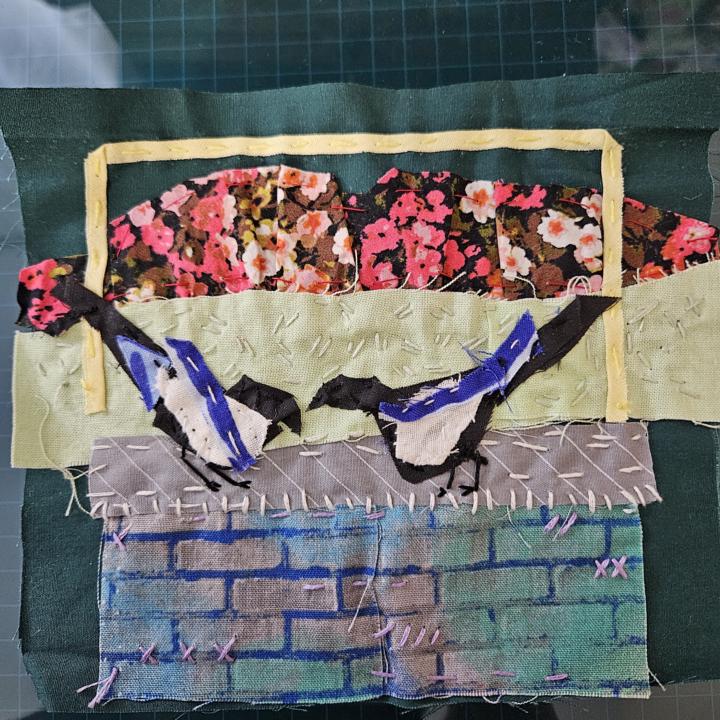 Stitched birds inspired by local art