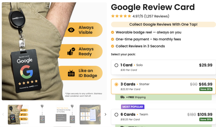 Zappy Cards For Google Business Reviews