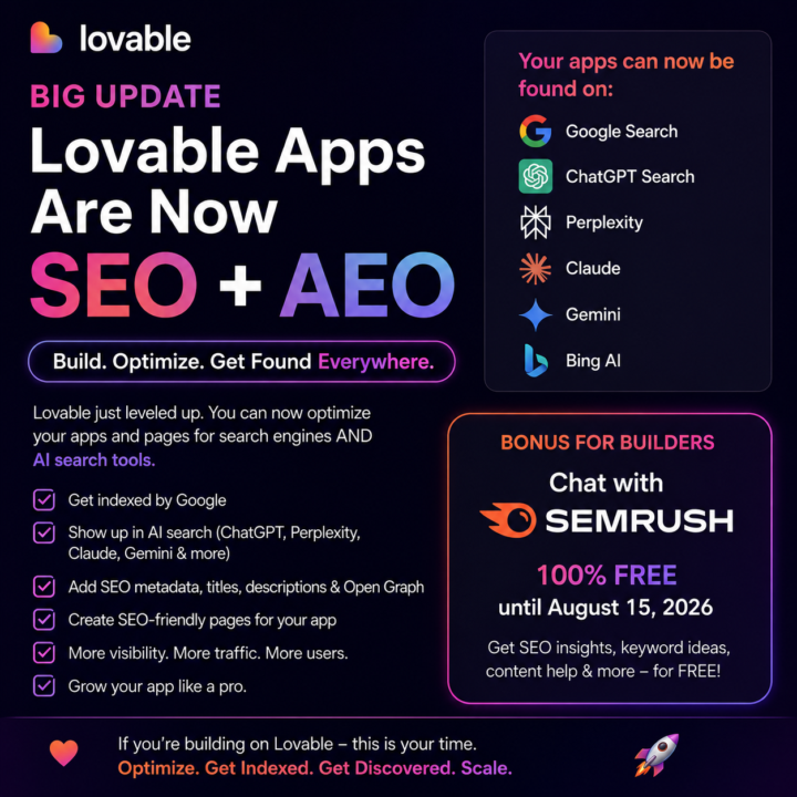 🚨 Lovable Builders: Your Apps Can Finally Get FOUND