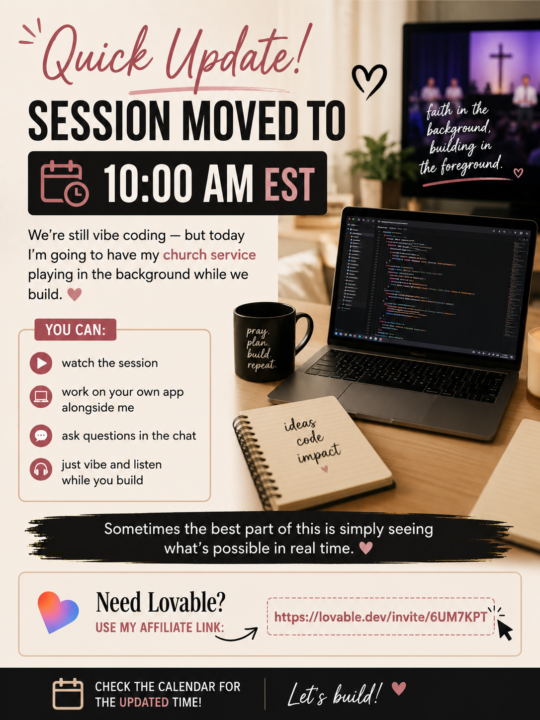 Session Update: Vibe Coding During Sunday Service