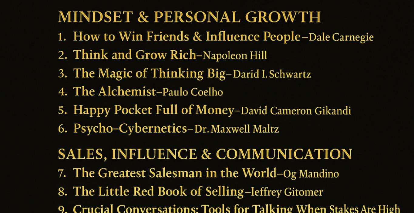 Recommended list of Books