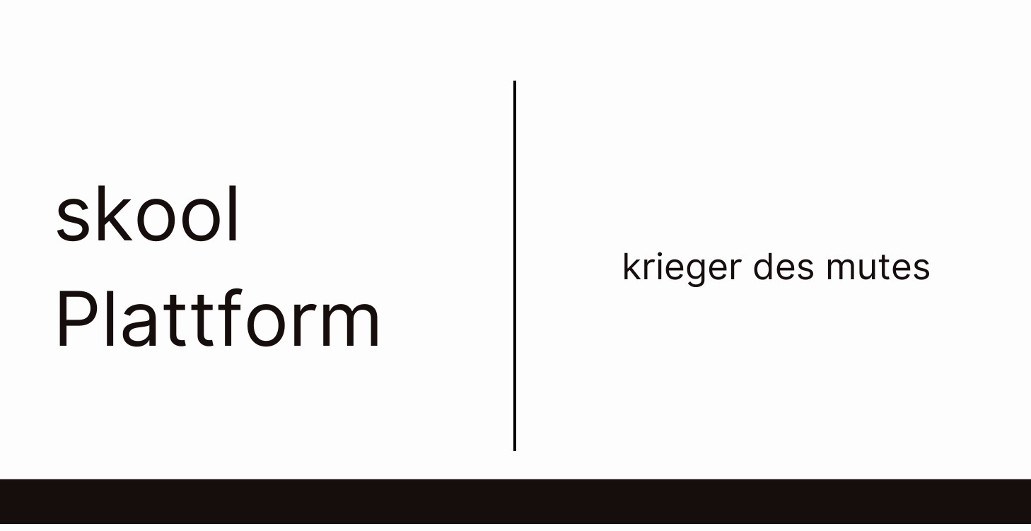 Einführung in die skool Plattform