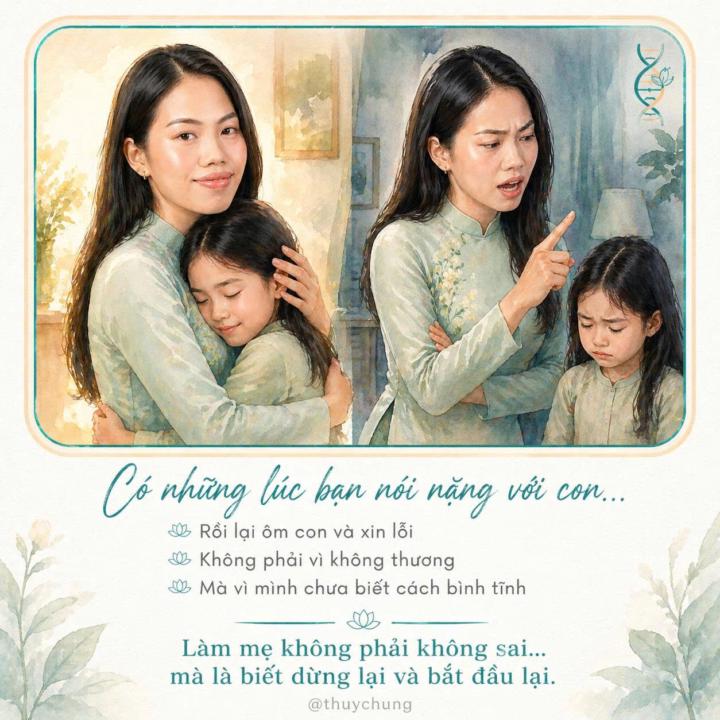 Có những lúc bạn nói nặng với con…rồi sau đó chỉ muốn quay lại ôm con và xin lỗi.