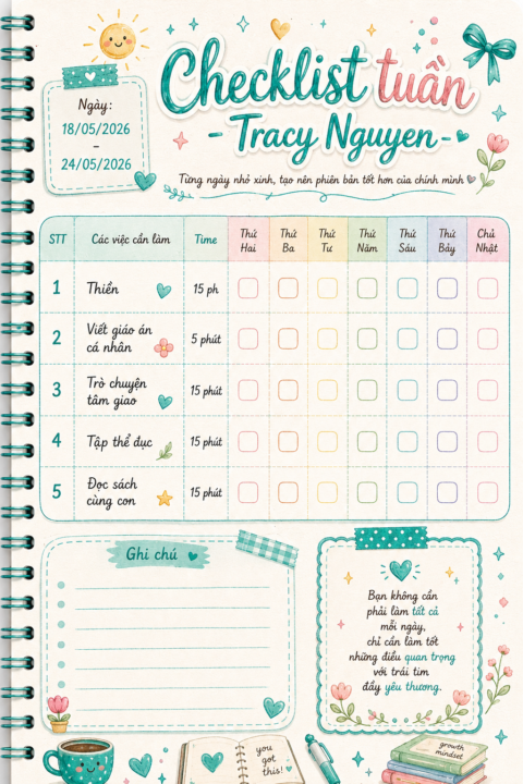 Cùng Canva AI làm checklist tuần siêu dễ thương