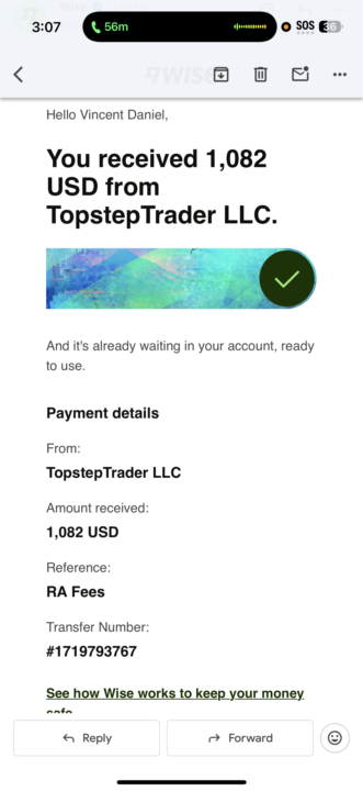 Another Payout from TopStep