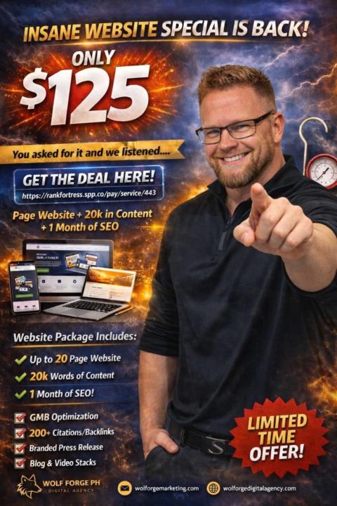 Insane Web Deal is Back 20 pages & SEO for 125