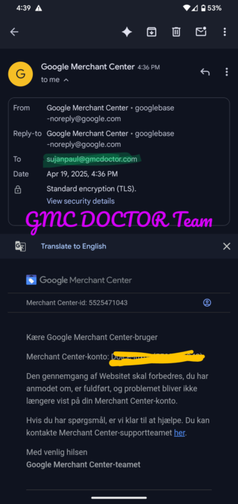 Google merchant Center misrepresentation issues 