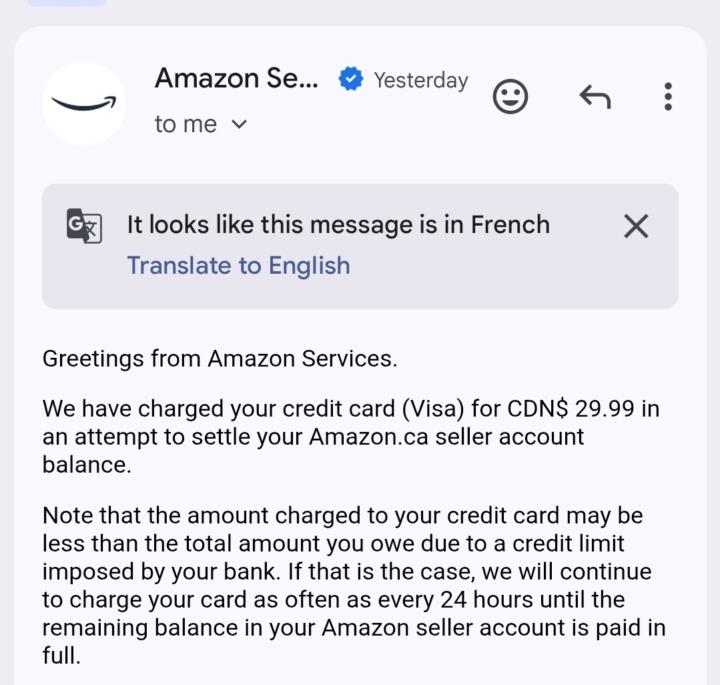 Amazon Monthly Charge