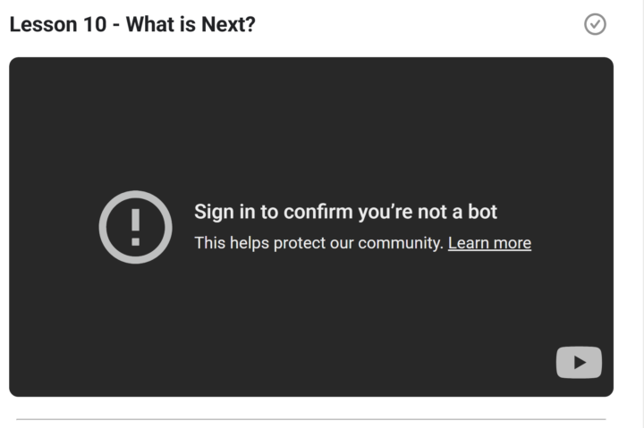 Won't let me view a video