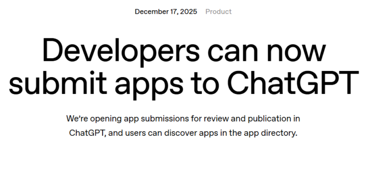 Looks like you can submit your sdk app to ChatGPT App Store now..