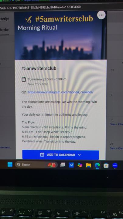 The #5amwritersclub is officially on the calendar. 