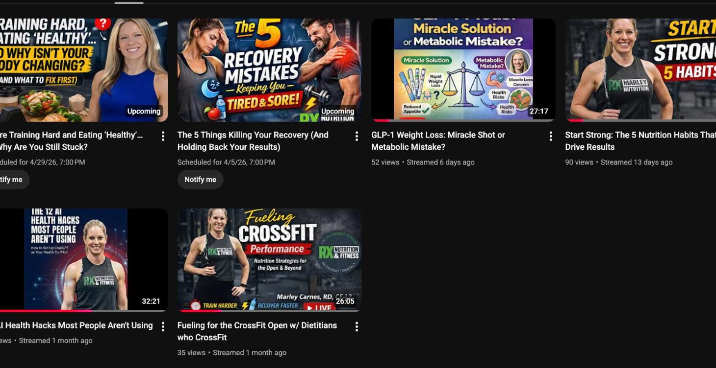 Nutrition Talks on YouTube Live