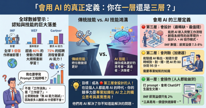  「AI 不會取代你，但會用 AI 的人會取代你」— 這句話你聽過幾次了？
