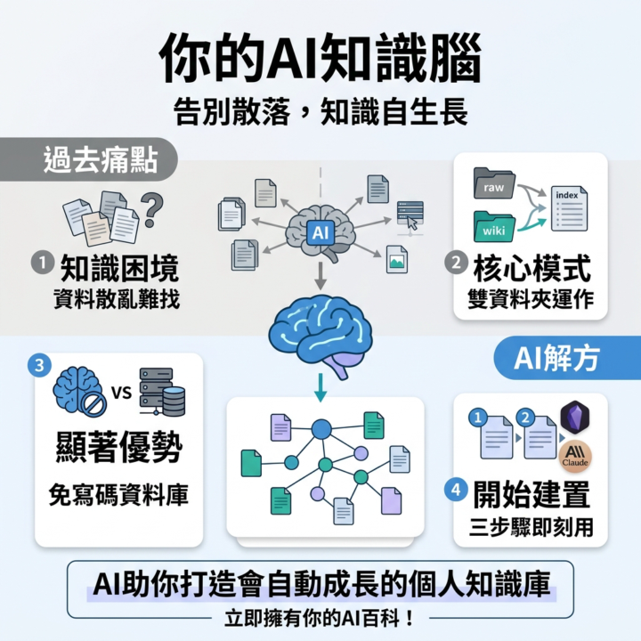不用資料庫，不用寫程式，用 AI 自動整理你的所有知識