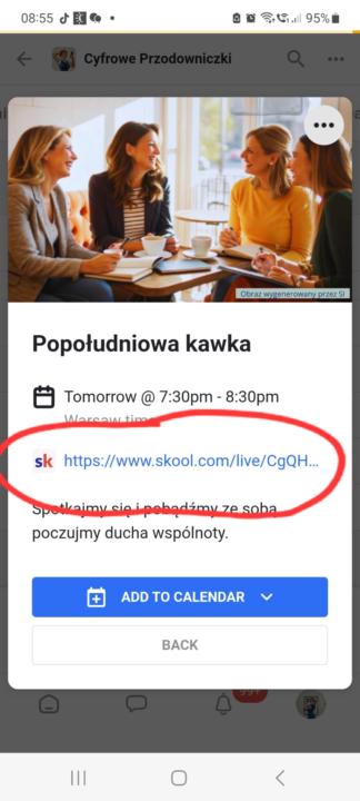 Popołudniowa kawka w piątek o 19:30