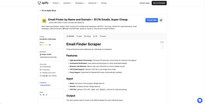 Email finder by Name and Domain for only $1/1k Emails | No Bs.