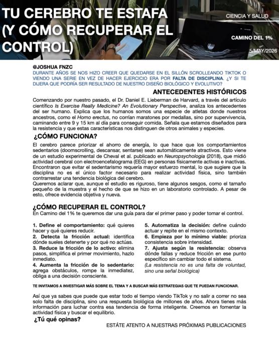 N1° NEWSLETTER CAMINO DEL 1%.  05/05/26