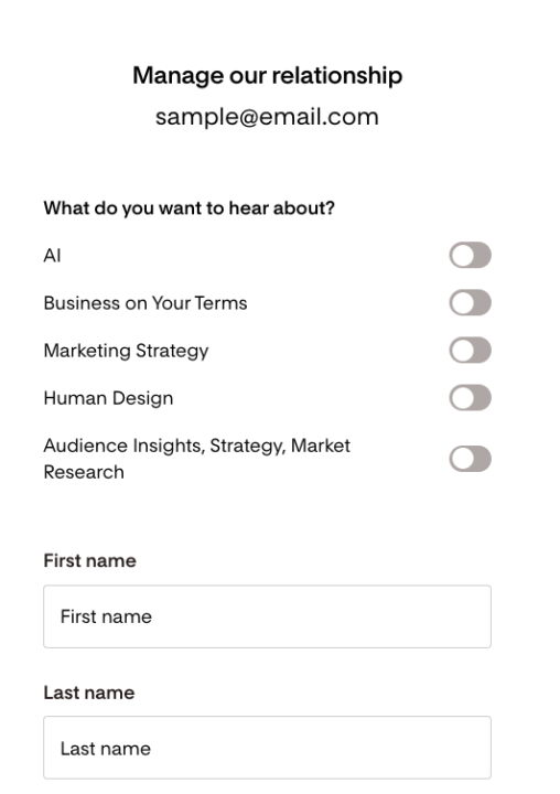 If you don't use opt-out links, try "subscriber preferences" for your emails.