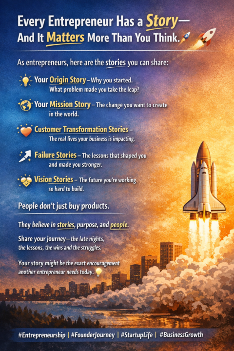 Different categories and types of stories we is entrepreneurs can share
