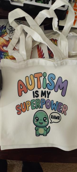 And here they are on tote bags