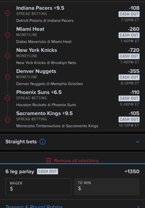 Moneyline / Spread 🤑✔️🎟️