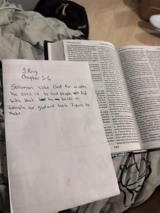1 King ch 3-6 