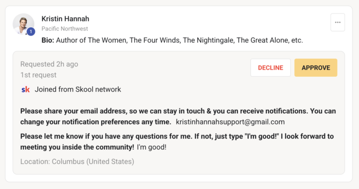 Look at the membership request I just got...