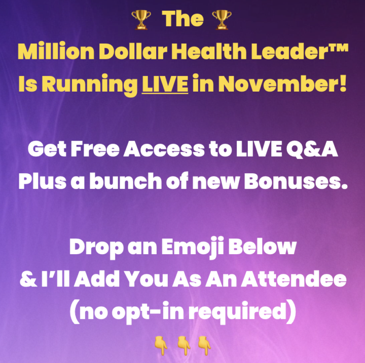*Free LIVE 90 x Minute Masterclass in November