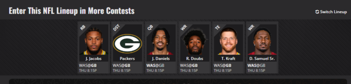 Thursday Night Draftkings Fantasy Picks