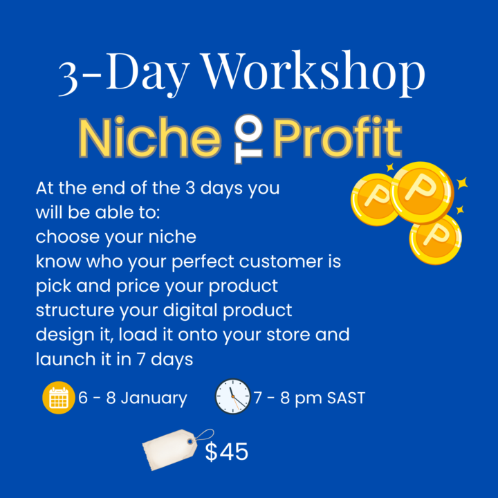 Niche-to-Profit 3-Day Workshop