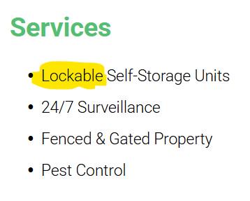 Make sure you provide "lockable" units 🤣