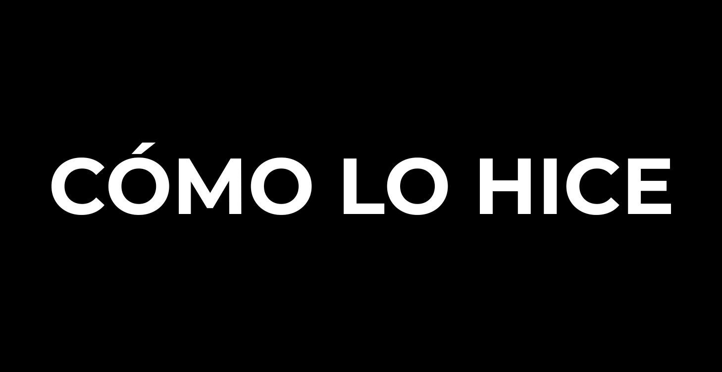 CÓMO LO HICE