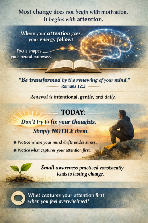 What captures your attention first when you feel overwhelmed?