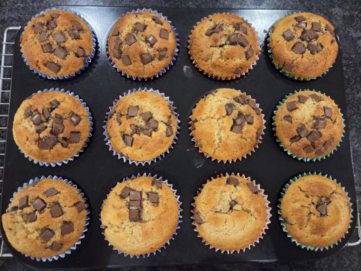 Chocolate chip muffins.