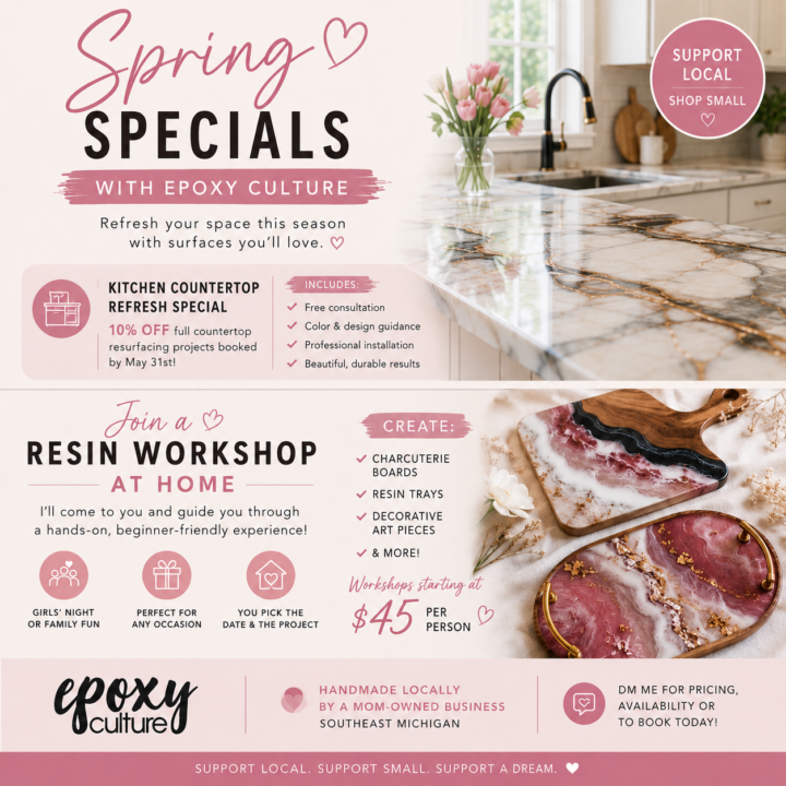 🌸 Spring Specials: Workshops + Countertop Refresh