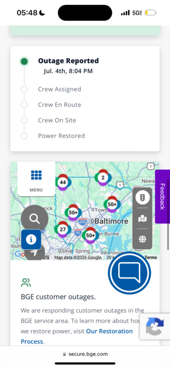 Delayed responses (Power Outage) 