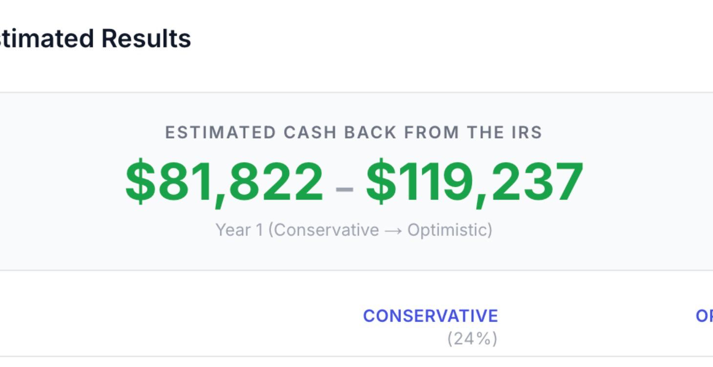 Year 1 Tax Savings — Bonus Depreciation Blueprint