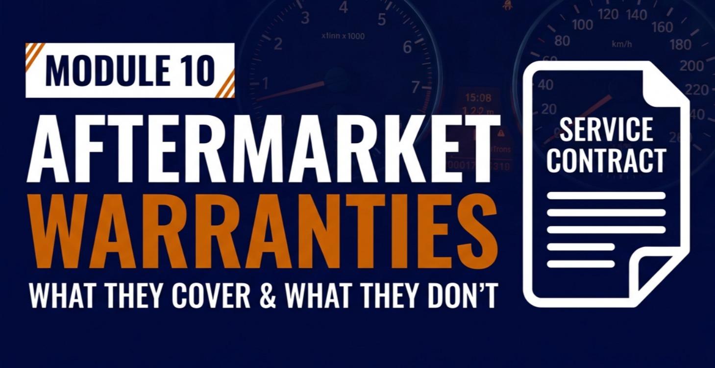 Module 10 Aftermarket Warranties, Need to Know