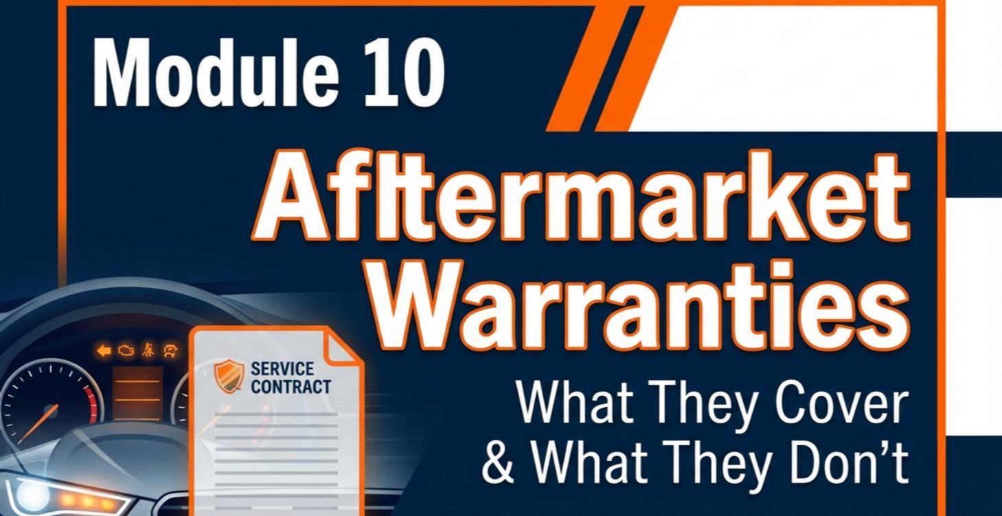Module 10 Aftermarket Warranties, Need to Know