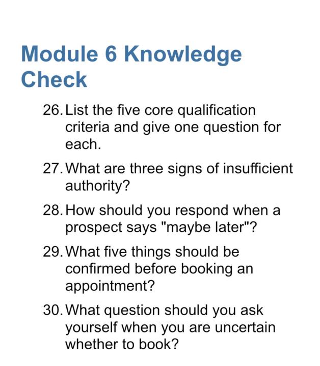 MODULE 6 KNOWLEDGE CHECK