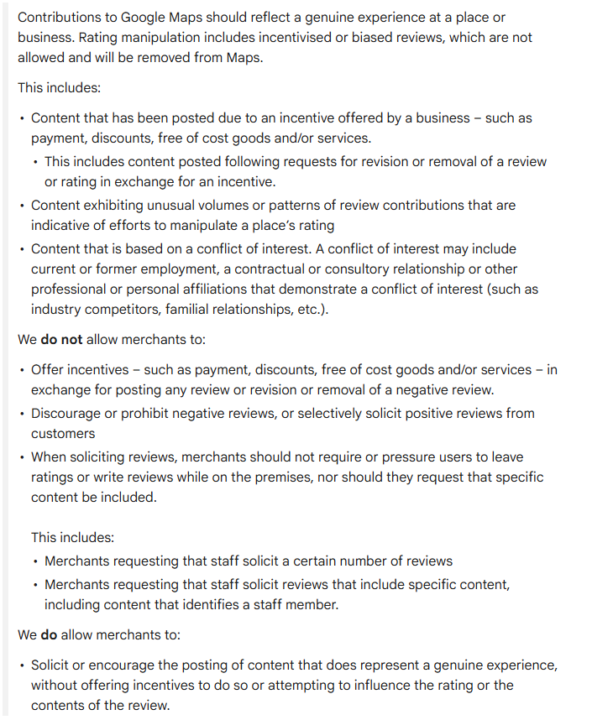 Google Review Policy Changes