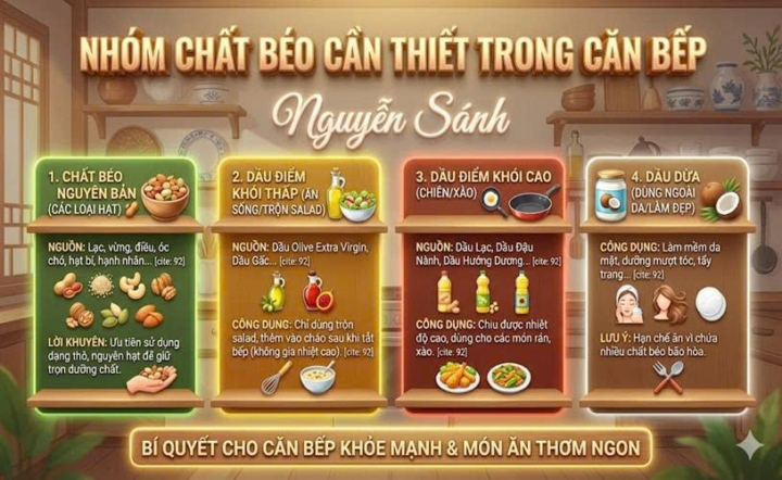 Chất béo cần thiết trong căn bếp