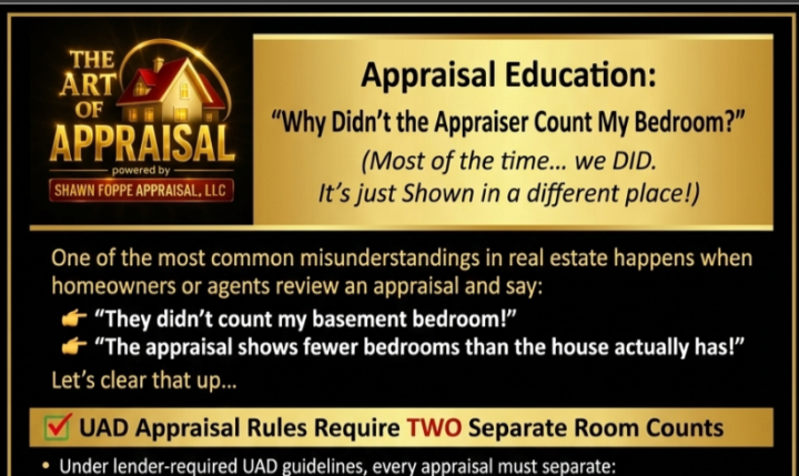 The appraiser only counted 3 of my 4 bedrooms. They are an idiot!
