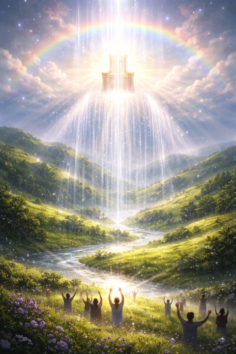 The rain falls when praises ring