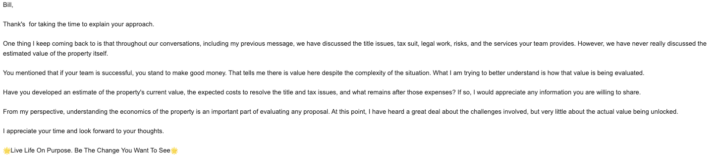 PETITO + how to respond to seller