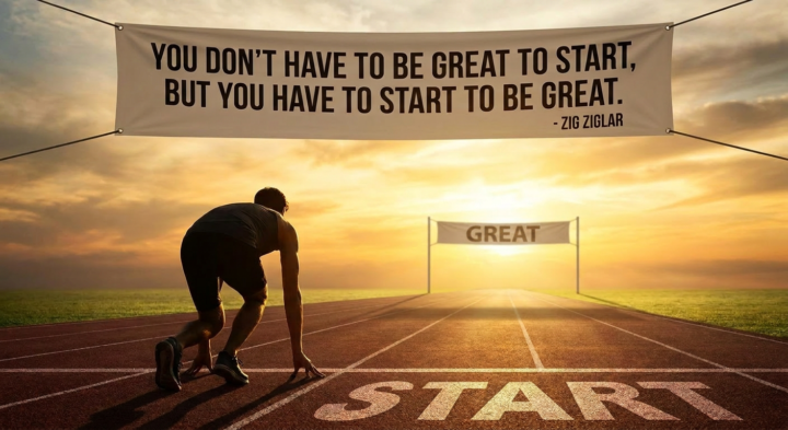 "You don't have to be great to start, but you have to start to be great." - Zig Ziglar