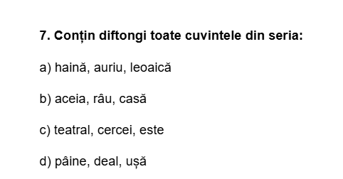 Exercitiu Diftong