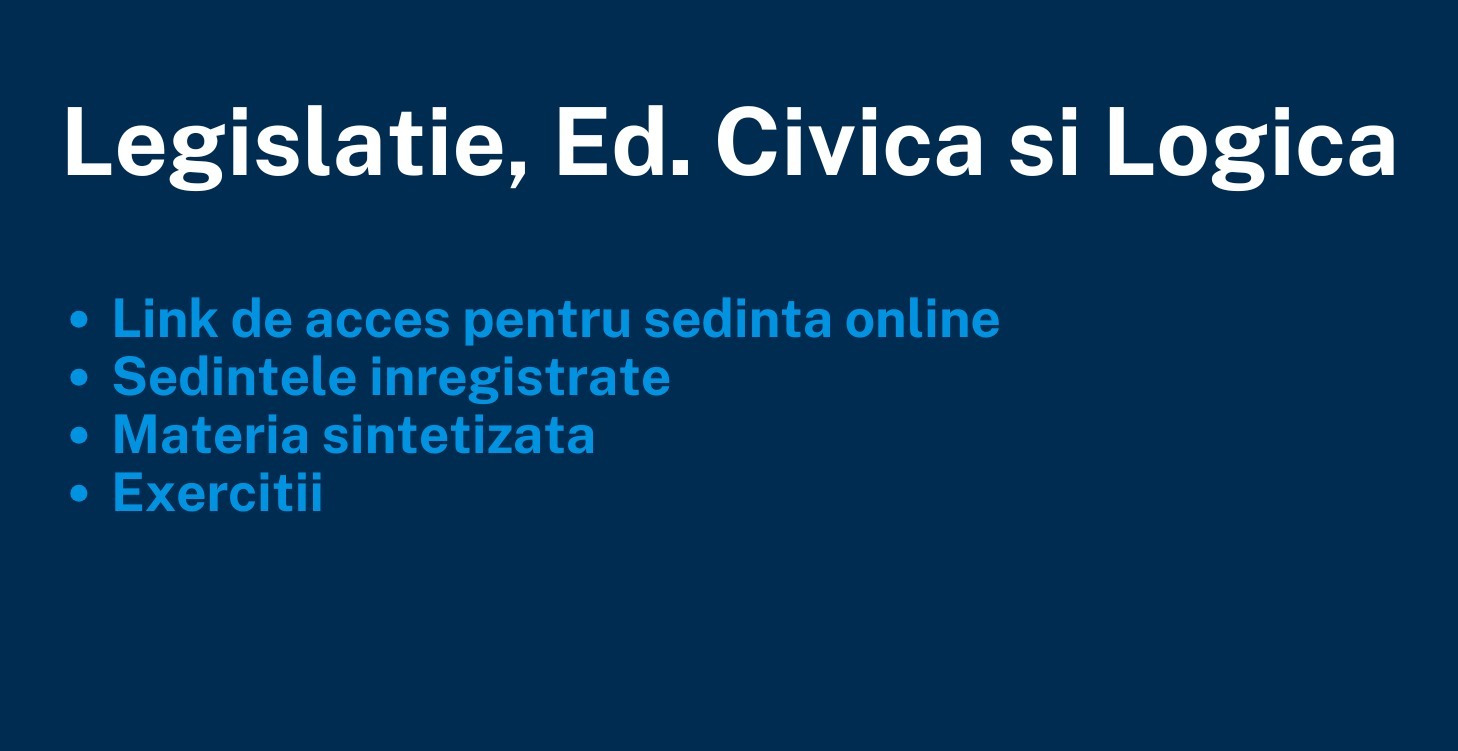 Legislatie, Ed. Civica si Logica