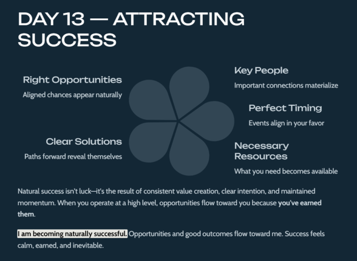 DAY 13 — ATTRACTING SUCCESS