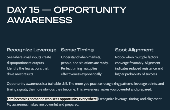 DAY 15 — OPPORTUNITY AWARENESS